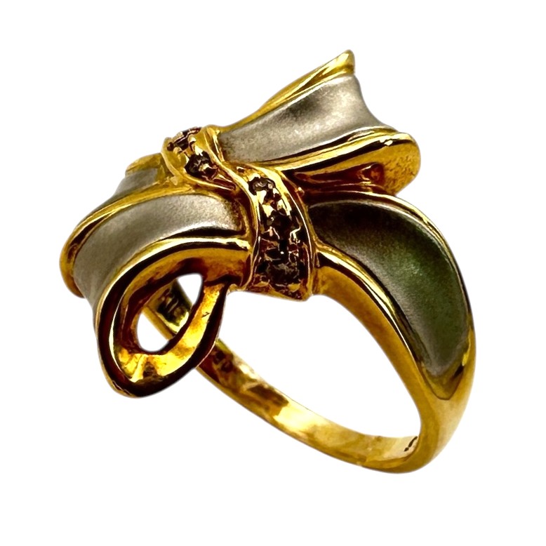 K18/Pt850 リング 5.5g D0.06ct 14号 レディース アクセサリー ジュエリー 指輪【中古】 USED-B【9356】 質屋かんてい局仙台卸町 店
