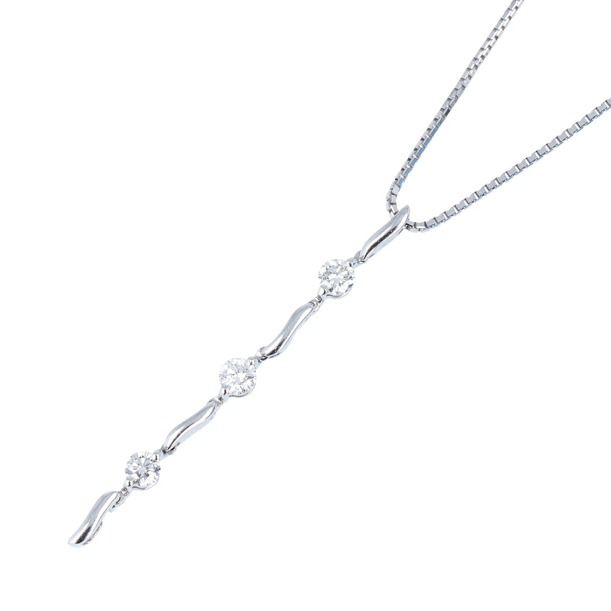 K18 ダイヤ ネックレス K18WG ホワイトゴールド ダイヤモンド 0.32ct 3.9g 45cm レディース ジュエリー アクセサリー 宝石 【中古】 USED-A 【9356】 質屋かんてい局仙台卸町店 店