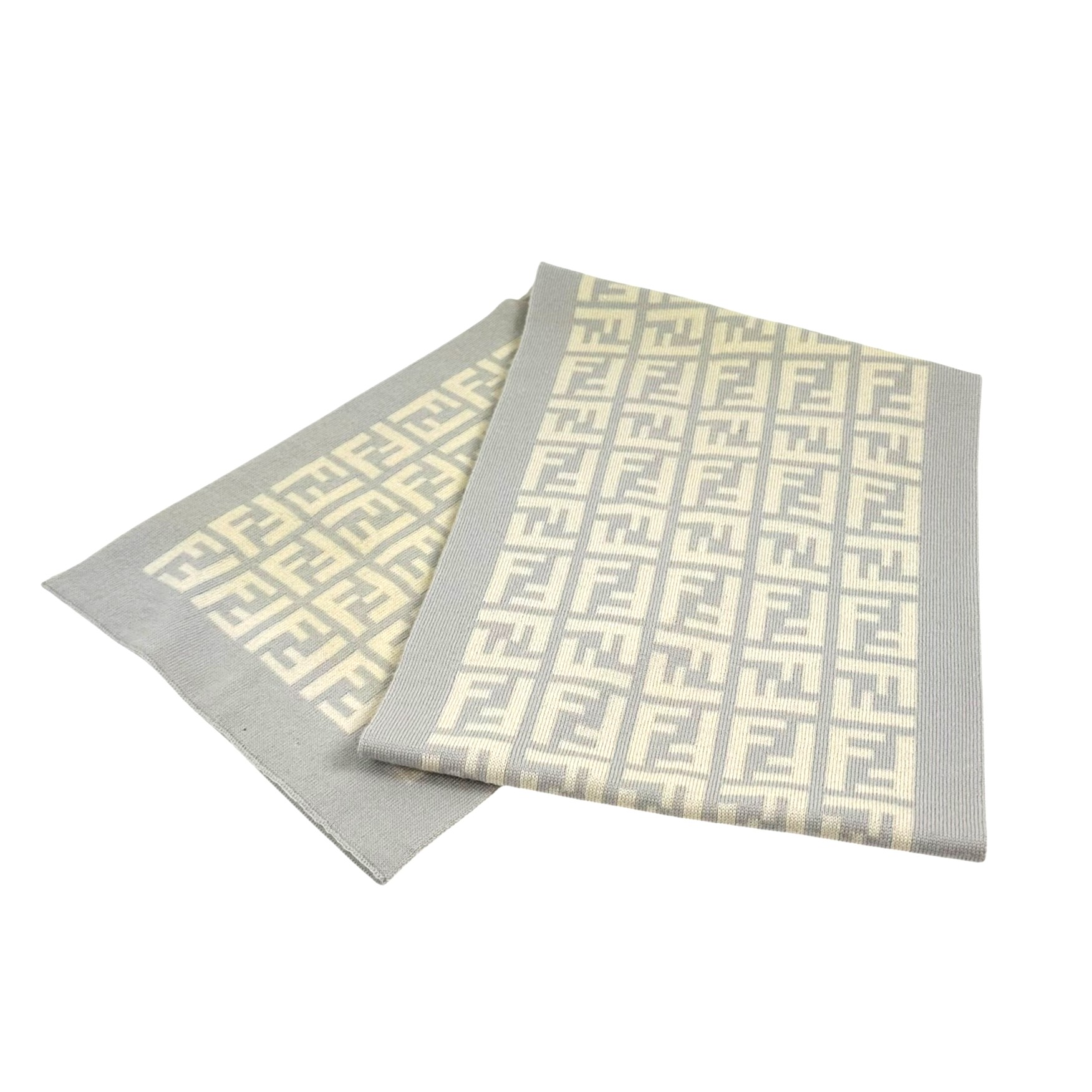 楽天市場】FENDI フェンディ マフラー ズッカ柄 グレー×ブラック