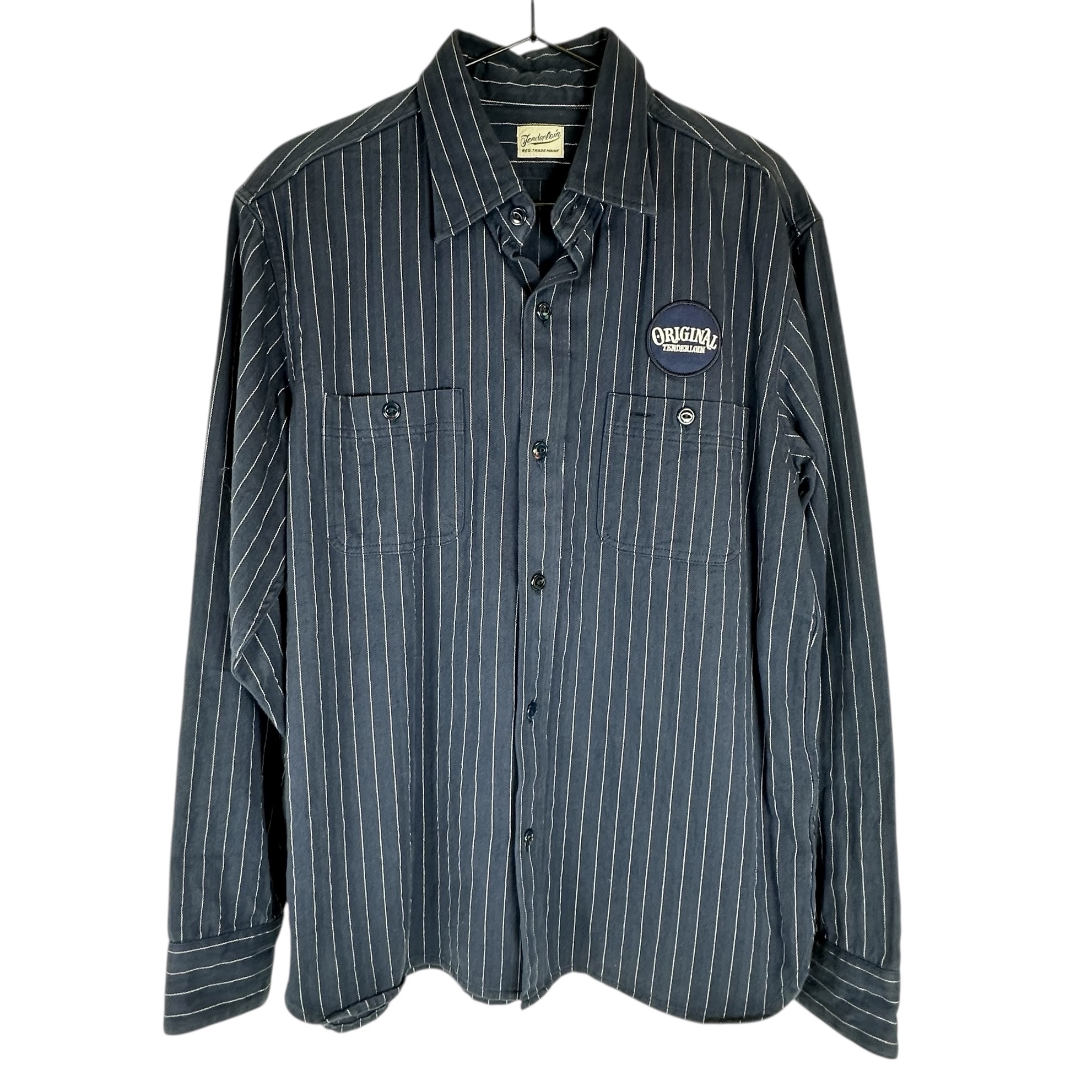 【TENDERLOIN】 アンダーカット プルオーバー メンズ S大きさ 青色 青色 青 縞模様【中古品】 USED-A 【9304】 一六銀行かんてい局仙台卸町店 店