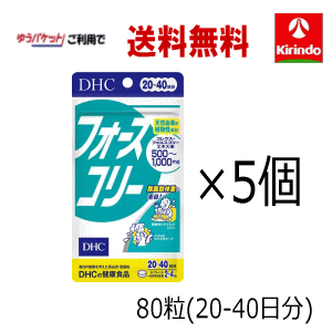 ゆうパケットで貨物輸送無料 5個書き割り DHC フォースコリー 80粒入(20日～40日分)×5袋 ※和らげる税率客体