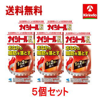 全品P+5倍 ※要エントリー26日1:59まで ポイント20倍 7/27(月)8:59まで 夏本番！サマーセール 送料無料 5個セット【第2類医薬品】小林製薬 ナイシトール85A 280錠(28日分)&times;5個 【肥満症改善薬】 ★セルフメディケーション税制対象商品｜キリン堂通販SHOP
