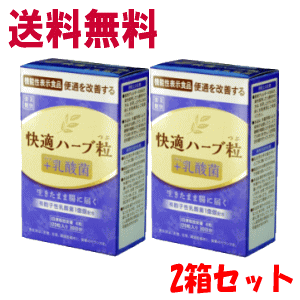 ポイント10倍 4/21(火)8:59まで 送料無料 2箱セット ナチュラルウェーブ 楽美健快 快適ハーブ粒 ＋乳酸菌 120粒 【機能性表示食品】【軽減税率対象商品】
