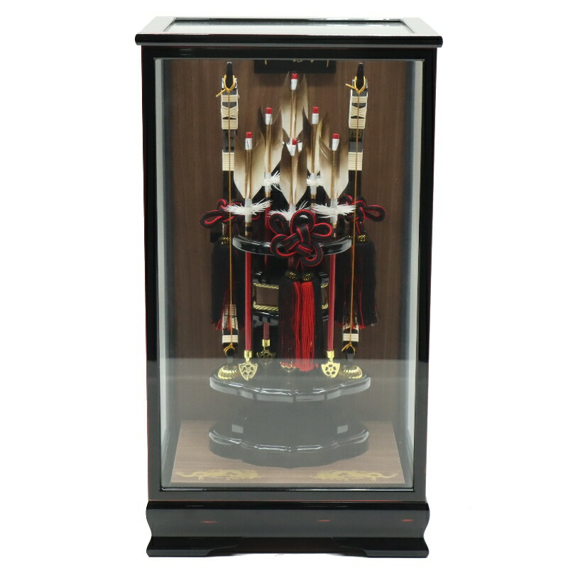 破魔弓 ケース飾り 大寿 18号 高さ53cm 会津塗りケース (2024-ys058) ケース入り お正月飾り 初節句 お祝い