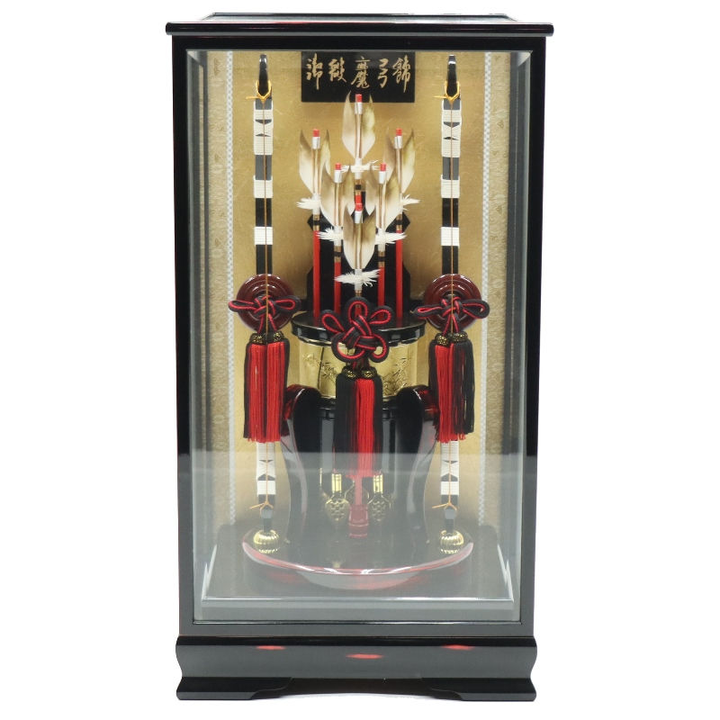 破魔弓 ケース飾り 豪傑 20号 高さ61cm 会津塗りケース (2024-ys063) ケース入り お正月飾り 初節句 お祝い