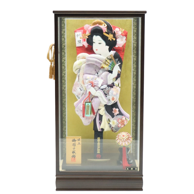 羽子板 ケース飾り 桜華 17号 極上 江戸押絵羽子板 高さ67cm 黒檀塗りケース (2024-ys133) ケース入り お正月飾り 初節句 お祝い