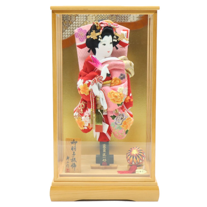 羽子板 ケース飾り 彩花 15号 匠一好 高さ61cm 銘木 桧ケース (2024-ys150) ケース入り お正月飾り 初節句 お祝い