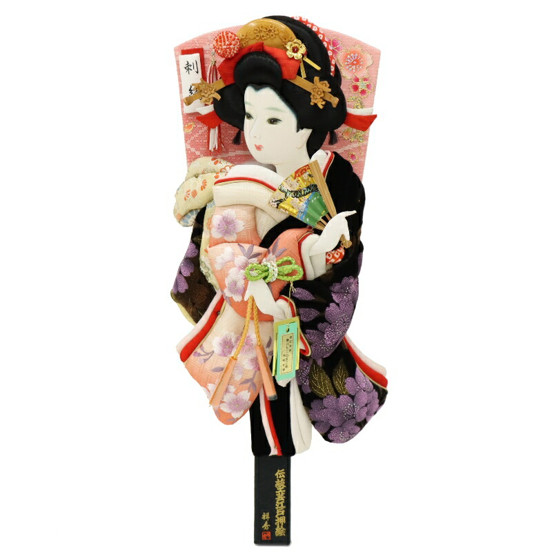 羽子板 羽子板単品 さがのベルベット 吉野桜 15号 高さ48cm 桜刺しゅう (2024-tst076) 押絵振袖羽子板 単品（羽子板のみ） お正月飾り