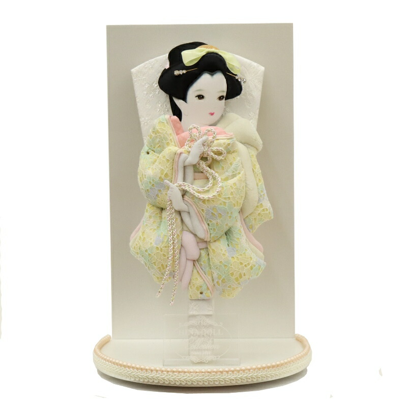 羽子板 出し飾り 陽春 10号 高さ36.5cm レース ホワイト (2025-ts151) 押絵振袖羽子板 出し飾り お正月飾り