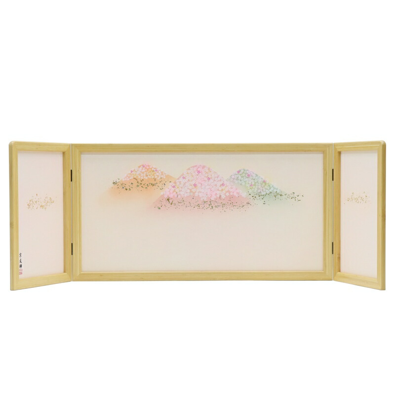 アウトレット品 雛人形三月屏風 屏風のみ 15号 吉野千本桜 No.662 皇 飾り幅105～120cm (22a-ya-2168) インテリア ディスプレイ 見切処分品