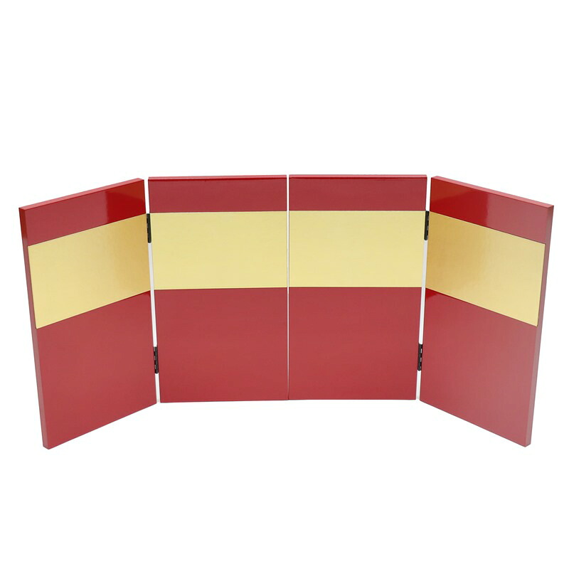 アウトレット品 屏風 屏風のみ 13号 二曲一双屏風 赤塗 二引金 幅65～70cm (23a-ya-0176) インテリア ディスプレイ 見切処分品