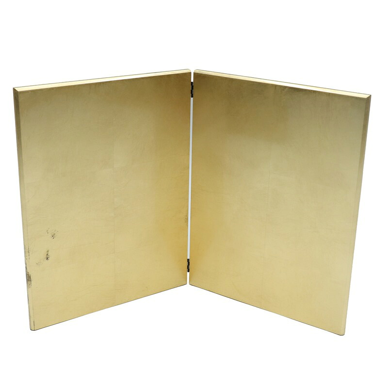 アウトレット品 屏風 屏風のみ 13号 二曲屏風 箔貼り 39×30 幅45~50cm (23a-ya-0285) インテリア ディスプレイ 見切処分品