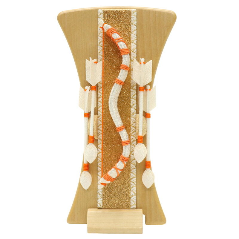 アウトレット品 正月飾り 破魔弓 23W 出し飾り破魔弓 橙紐 高さ22.5cm (25a-ya-0053) インテリア ディスプレイ 見切処分品|さくらソレイユ 店