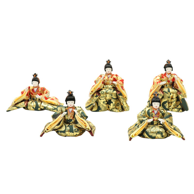 アウトレット品 雛人形 人形単品 三五 五人囃子 金襴 5人 (25a-ya-0137) インテリア ディスプレイ 見切処分品｜さくらソレイユ　店