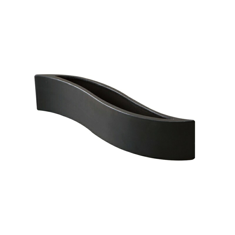 花瓶 フラワーベース Ceramic Display WAVE RECTANGLE ウェーブ レクタングル black （1個入り） [155-056-800] [p85] ストーンウェア （代引き不可） インテリア ディスプレイ