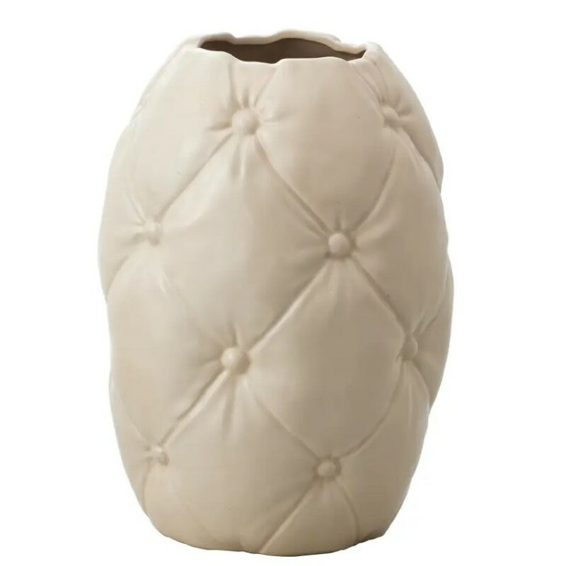 花瓶 フラワーベース Ceramic Display Quilt キルト ecru （1個入り） [177-723-120] [p77] ストーンウェア （代引き不可） インテリア ディスプレイ