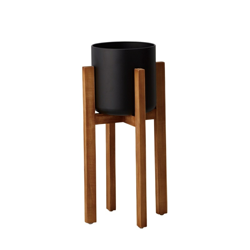 花瓶 フラワーベース Interior Green Wood stand pot ウッド スタンド ポット black （1個入り） [510-960-800] [p58] 鉄 （代引き不可） インテリア ディスプレイ｜さくらソレイユ　店