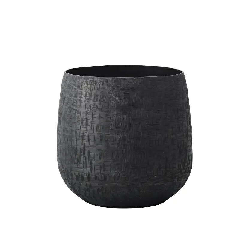 花瓶 フラワーベース Interior Green Aluminum Pot アルミニウムポット black （1個入り） [570-011-802] [p57] アルミニウム （代引き不可） インテリア ディスプレイ