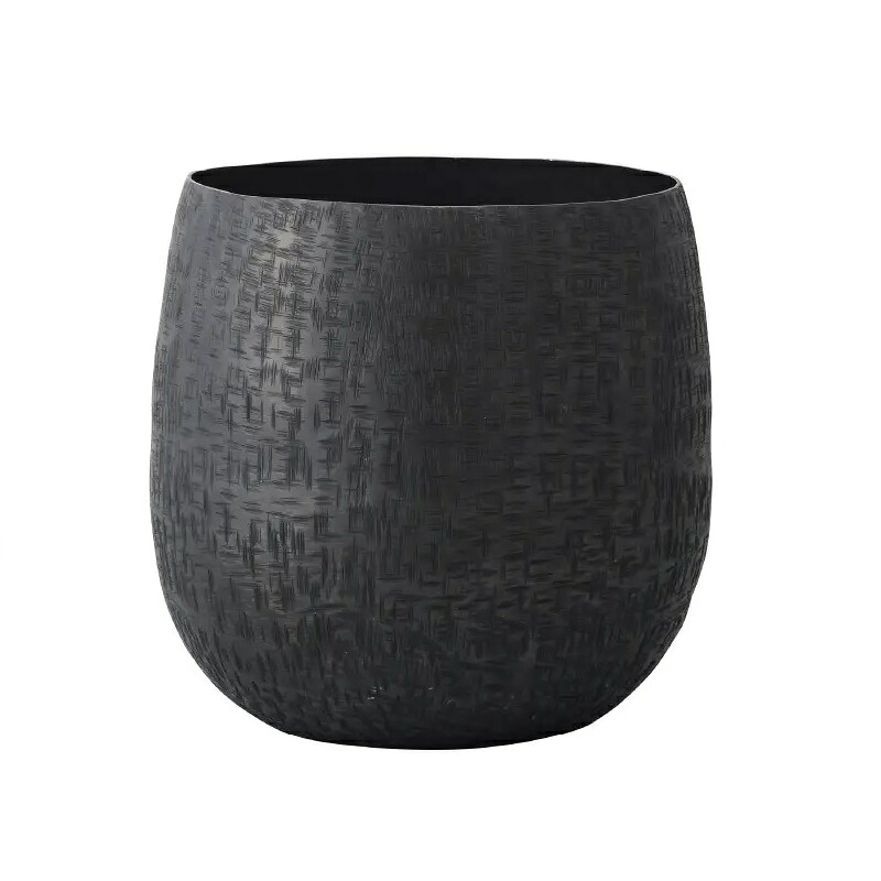 花瓶 フラワーベース Interior Green Aluminum Pot アルミニウムポット black （1個入り） [570-012-802] [p57] アルミニウム （代引き不可） インテリア ディスプレイ