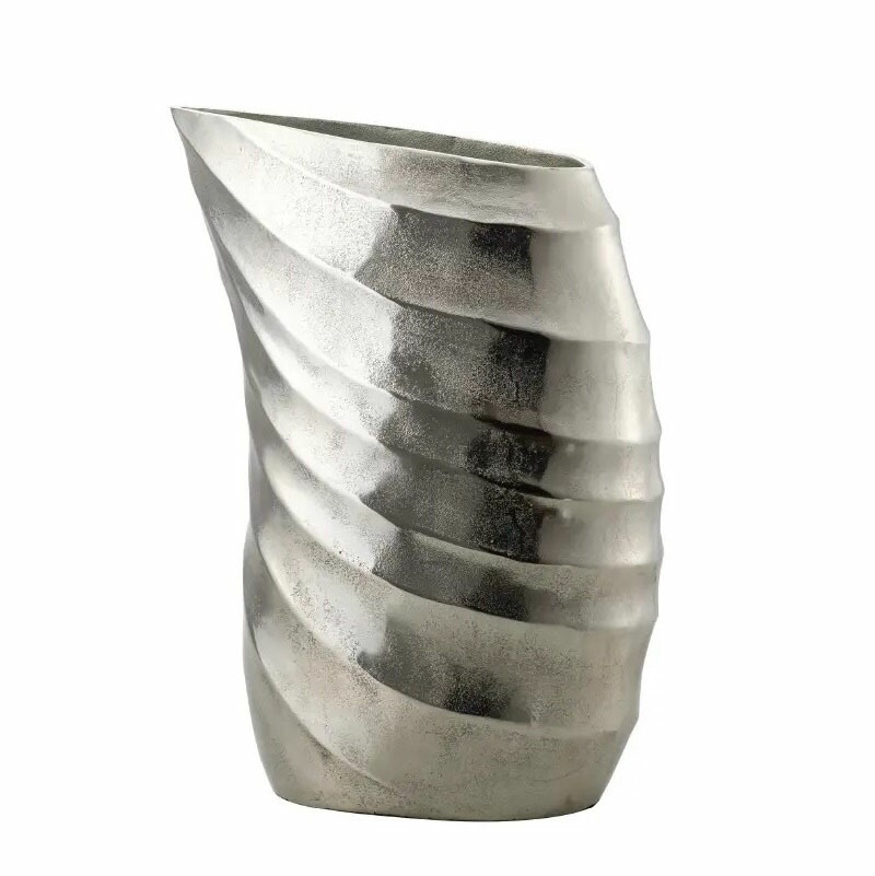 花瓶 フラワーベース Meｔal Aluminum spiral アルミニウム スピラル silver （1個入り） [570-579-700] [p159] アルミニウム （代引き不可） インテリア ディスプレイ