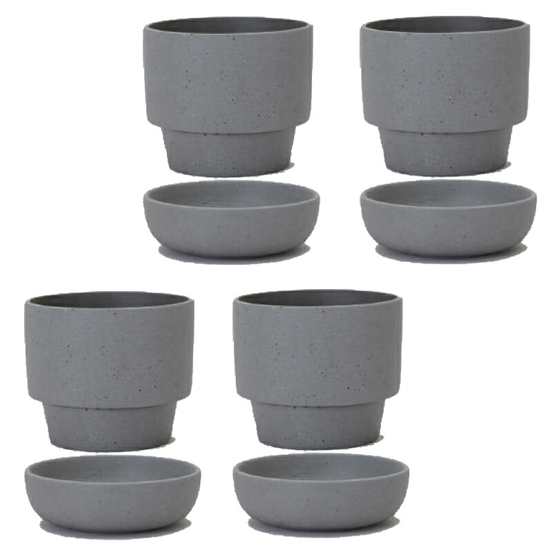 花・観葉植物用ポット フューズ ポット 13 H Ceramic POT （4個入り） 18017 底穴あり 受皿別売り （代引き不可） ミニポット FARM (p107)