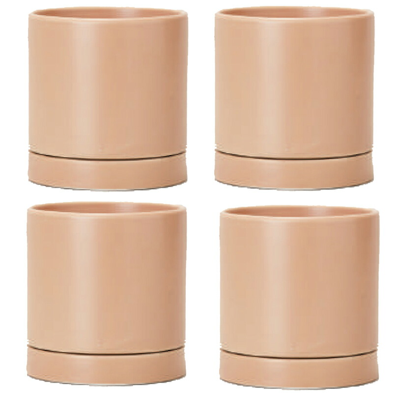 花・観葉植物用ポット オーセ 15 P Ceramic POT （4個入り） 19023 底穴あり 受皿付き （代引き不可） 小型ポット プランター FARM (p75)