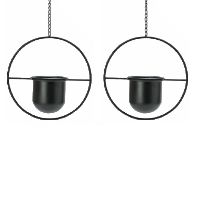 花・観葉植物用ポット ファンヌ サークルハンギング K HANGING （2個入り） 23006 底穴なし パウダーコートスチール製 （代引き不可） ハンキングポット 吊るしタイプ FARM (p260)