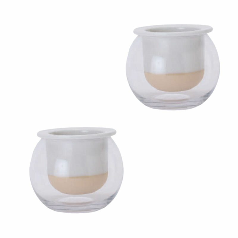 花・観葉植物用ポット ボタニカルソーク 12 BW Glass POT （2個入り） 93136 底穴なし ガラス （代引き不可） 小型ポット FARM (p157) 7,585円