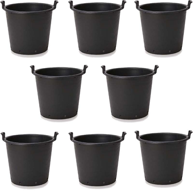 花・観葉植物用ポット ナーセリーポット ハンドル付き 45 ブラック（8個入り）bn-bb1k045 [KTp265] 園芸用品 （代引き不可）ホテル・オフィスビル・店舗 ガーデニング