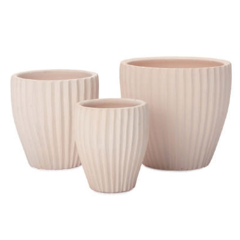 花・観葉植物用ポット イーシリーズ E-36W 白土焼付 3/SET L/M/S（LMS各1個入り計3個セット）es-e36w3se [KTp319] L・M・Sセット （代引き不可）ホテル・オフィスビル・店舗 エクステリア ガーデン