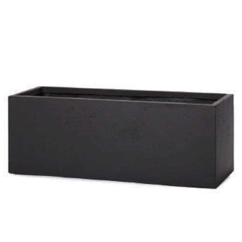 花・観葉植物用ポット ファイバークレイ ラムダ・スリム 長角プランター M 80/B 黒（1個入り）fm-012k80e [KTp193] 大型プランター （代引き不可）ホテル・オフィスビル・店舗 インテリア エクステリア｜さくらソレイユ　店