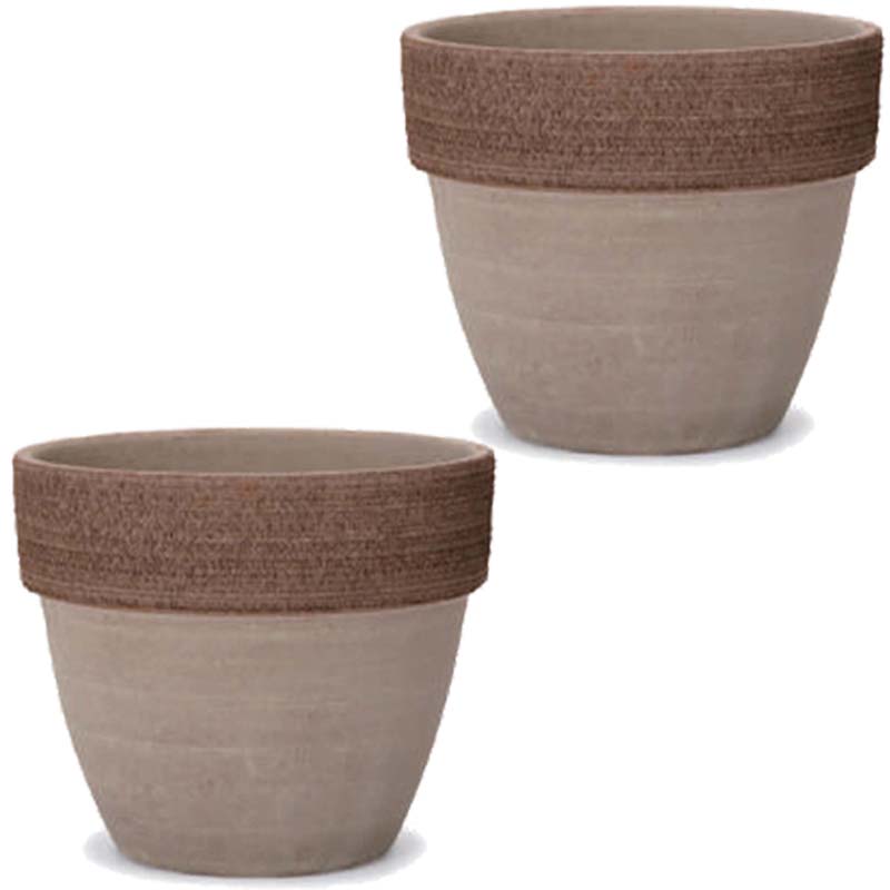 花・観葉植物用ポット イタリアンテラコッタ パラディオ モカ・グラフィアート L 8号（2個入り）it-kk1725j [KTp311] 小型ポット （代引き不可）ホテル・オフィスビル・店舗 エクステリア インテリア