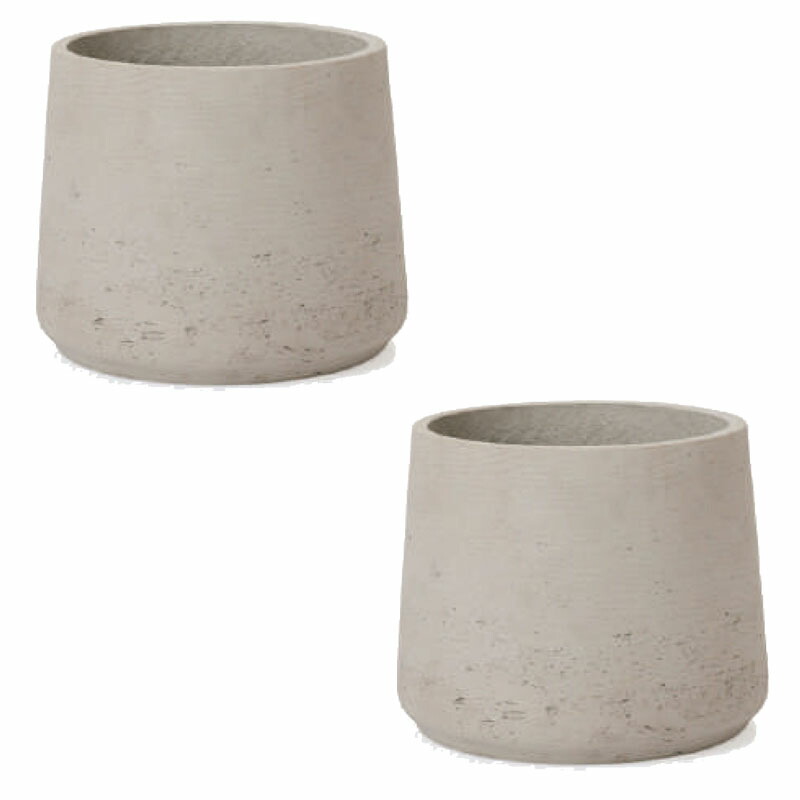 花・観葉植物用ポット カッセル トラピ M 23/A ウォッシュグレー（2個入り）ks-405w08e [KTp149] 小型ポット （代引き不可）ホテル・オフィスビル・店舗 インテリア エクステリア
