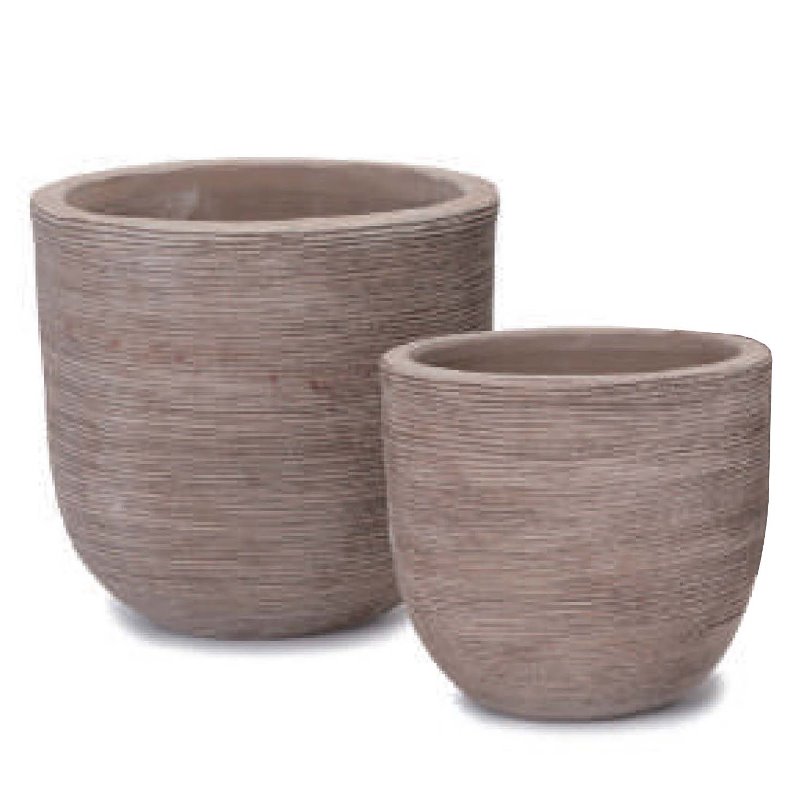 花・観葉植物用ポット テラトゥーブ ラウンド ホリゾン 2/SET/A M/S（MS各1個入り計2個セット）ts-r37x2se [KTp285] M・Sセット ポットフィート付 （代引き不可）ホテル・オフィスビル・店舗 エクステリア インテリア