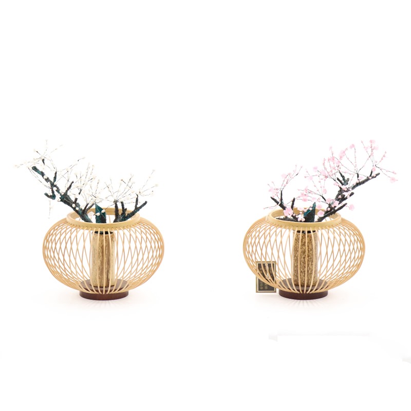 アウトレット品 雛人形 桜橘単品 花器極上 大・白 高さ18cm (26a-ya-0527) インテリア ディスプレイ 見切処分品