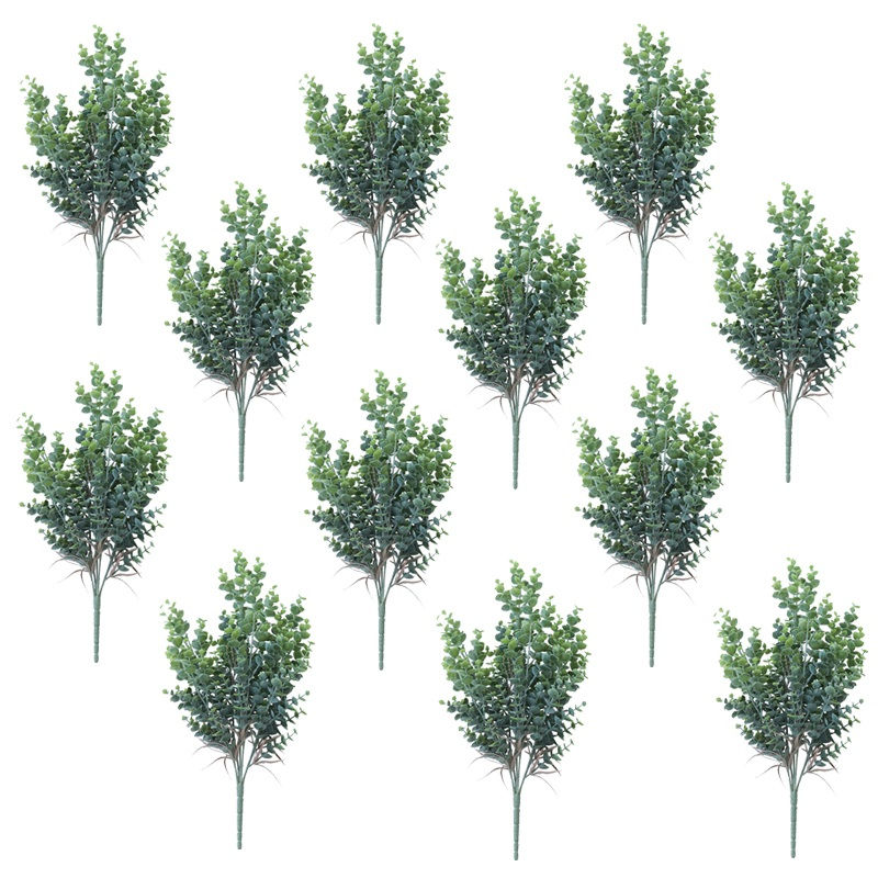 人工観葉植物 ユーカリ ブッシュ 50（12個入り）MIRAKANA ブッシュ ピックタイプ インテリア フェイクグリーン 造花 BUSHグリーン｜さくらソレイユ　店