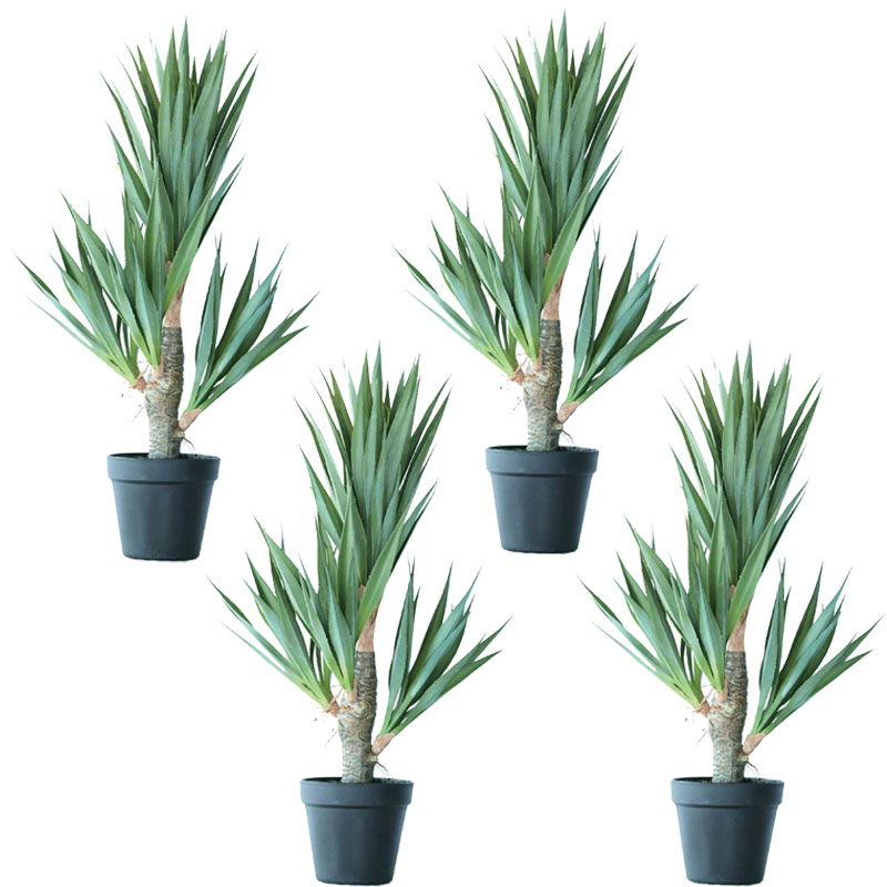 人工観葉植物 アガベ サイザラーナ ポット 58(4個入り)MIRAKANA 多肉植物 卓上、小型の床置きサイズ インテリア フェイクグリーン 造花 POT SUCCULENTグリーン|さくらソレイユ 店