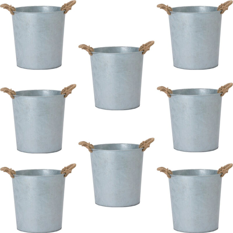 花・観葉植物用ポット ジンクバケツ 30 Metal POT (8個入り) 69013 底穴なし ジンクカン MIRAKANA 大型鉢カバー インテリア ディスプレイ【MIRAKANA】花・観葉植物用ポット ジンクバケツ 30 Metal POT (8個入り) 69013|さくらソレイユ 店