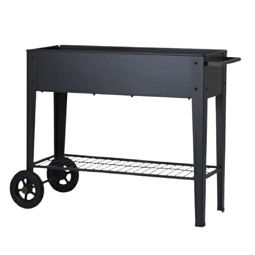 花・観葉植物用ボックス ブラントトローリー BK STAND （1個入り） 59301 ボックスタイプ パウダーコートスチール製 MIRAKANA 大型プランター インテリア ディスプレイ【MIRAKANA】花・観葉植物用ボックス ブラントトローリー BK STAND （1個入り） 59301｜さくらソレイユ　店