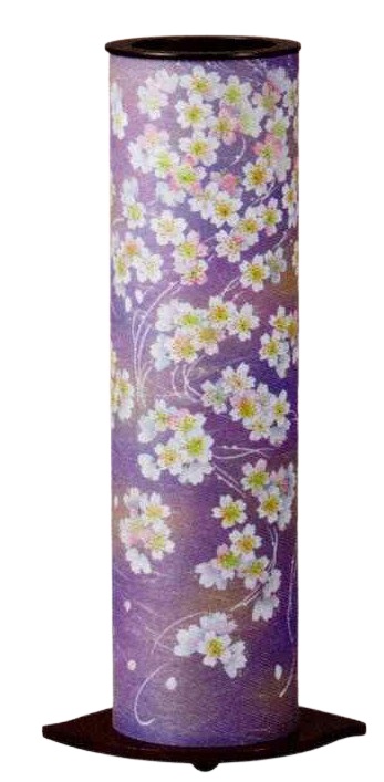 盆提灯 岐阜提灯 灯籠 円筒型 ゆらり510 桜柄 タメ 高さ51cm (1993) 水雷球 電気コード式 初盆 新盆 お盆｜さくらソレイユ　店 14,112円