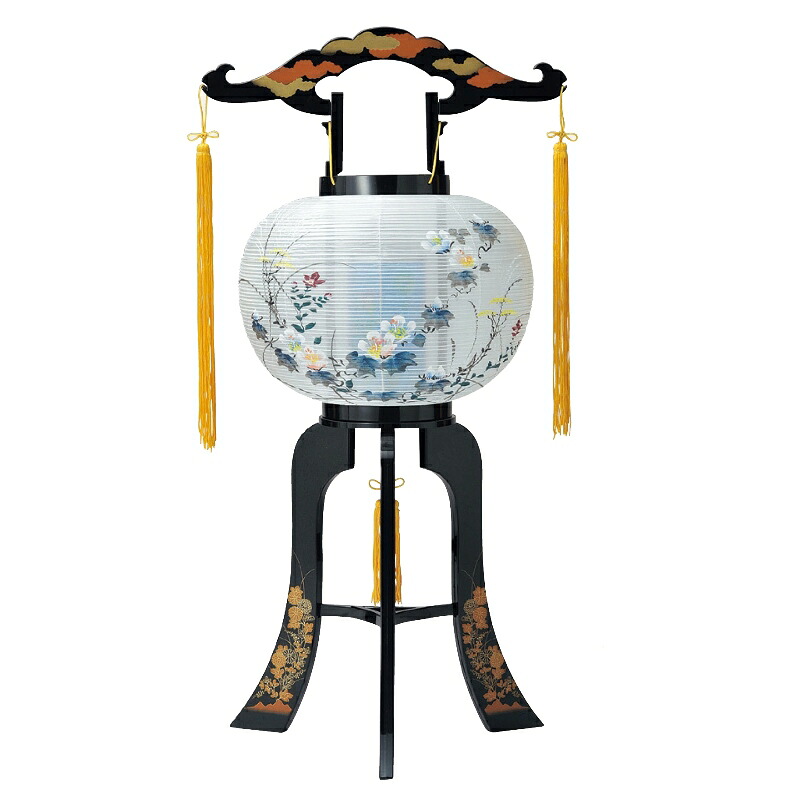 盆提灯 岐阜提灯 置き提灯 PC行灯 長瀬 廻転 高さ74cm (4070) 水雷球 電気コード式 初盆 新盆 お盆｜さくらソレイユ　店