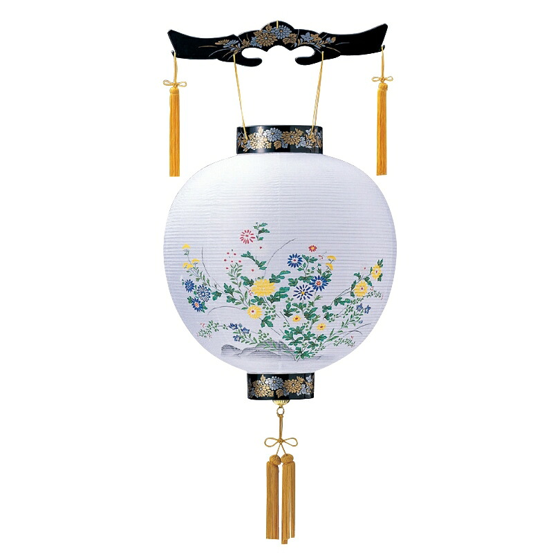 盆提灯 岐阜提灯 吊るし提灯 御殿丸 尺二丸西崎 長さ40cm (7051) 電球なし 初盆 新盆 お盆｜さくらソレイユ　店 9,744円