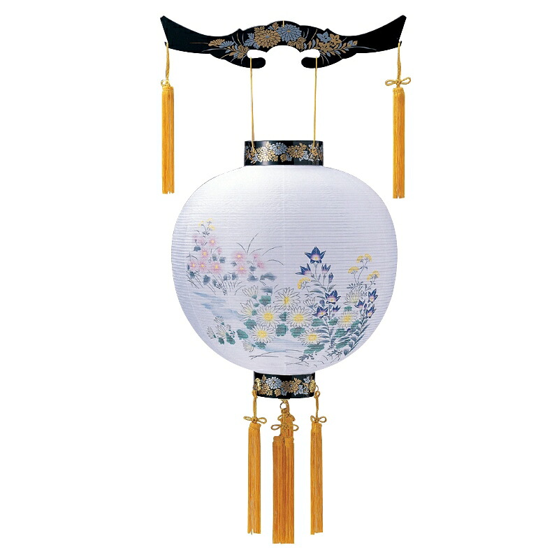 盆提灯 岐阜提灯 吊るし提灯 御殿丸 尺三丸森高 長さ41cm (7101) 電球なし 初盆 新盆 お盆｜さくらソレイユ　店 11,115円