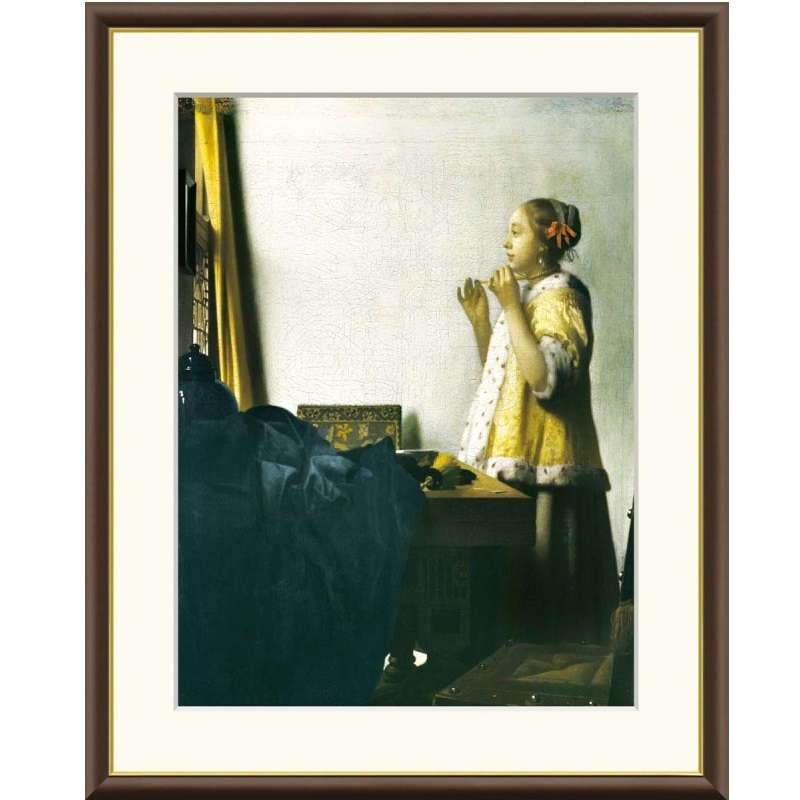 額絵 フェルメール 真珠のネックレスを持つ少女 f8・f6・f4サイズ 世界の名画シリーズ Vermeer gk-a5-j1006（p7） （J1-006） （代引き不可） 洋画 インテリア