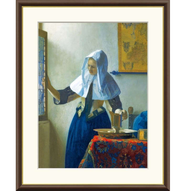 額絵 フェルメール 水差しを持つ女 f8・f6・f4サイズ 世界の名画シリーズ Vermeer gk-a5-j1008（p7） （J1-008） （代引き不可） 洋画 インテリア｜さくらソレイユ　店