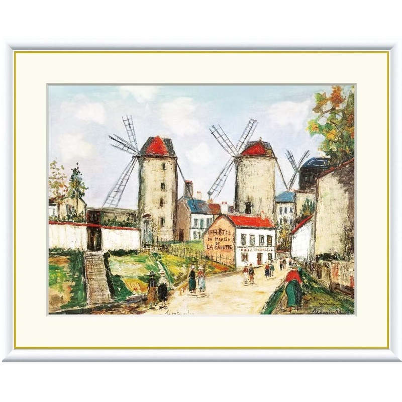 額絵 ユトリロ モンマルトルの風車 f8・f6・f4サイズ 世界の名画シリーズ Utrillo gk-a5-j1127（p31） （J1-127） （代引き不可） 洋画 インテリア
