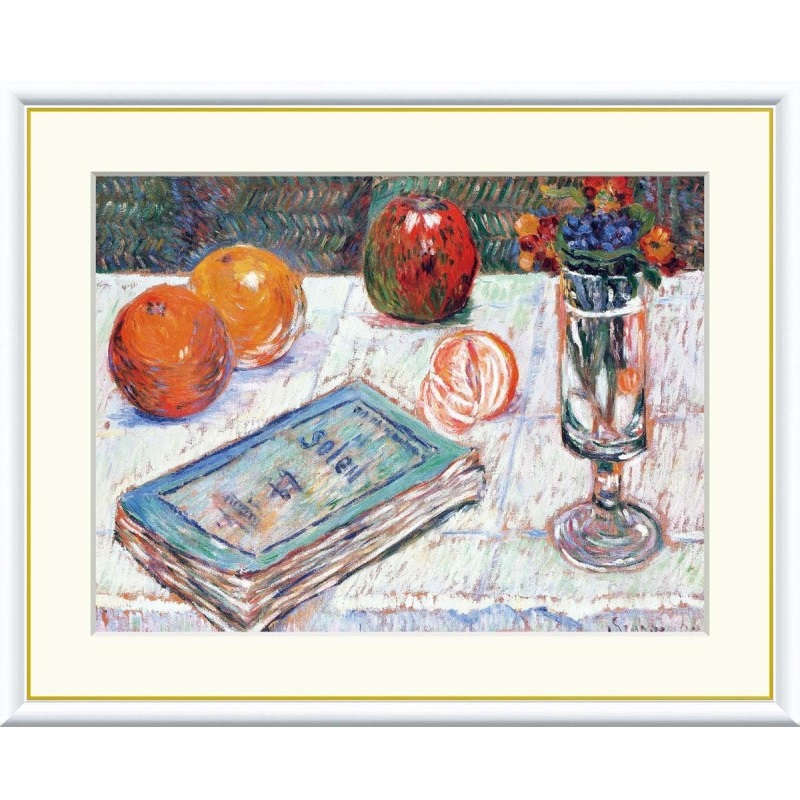 額絵 シニャック モーパッサンの本のある静物 f8・f6・f4サイズ 世界の名画シリーズ Signac gk-a5-j1138（p33） （J1-138） （代引き不可） 洋画 インテリア