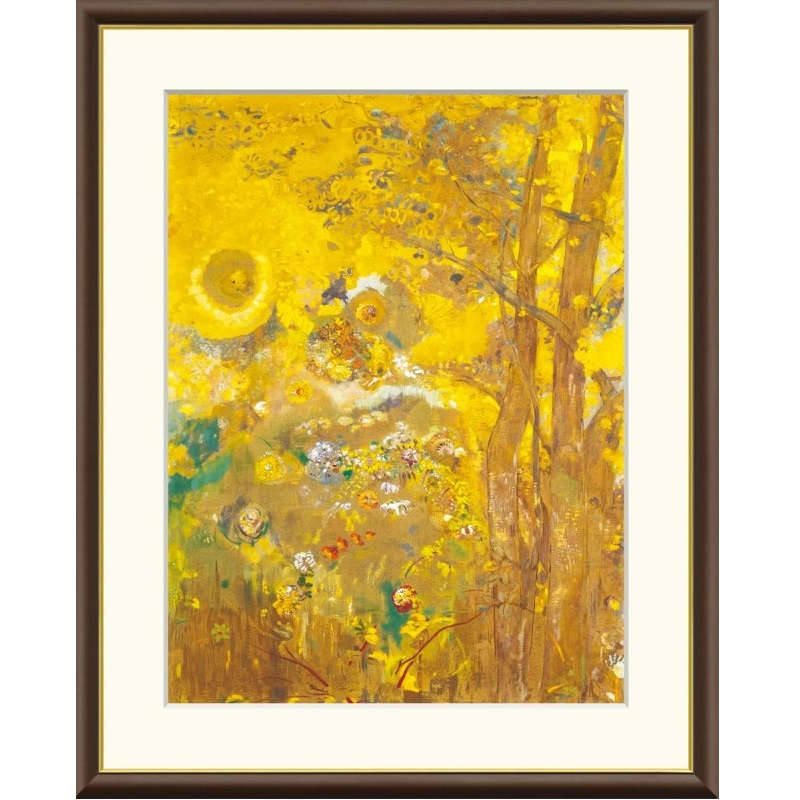 額絵 ルドン 黄色い背景の木々 f8・f6・f4サイズ 世界の名画シリーズ Redon gk-a5-j1154（p36） （J1-154） （代引き不可） 洋画 インテリア