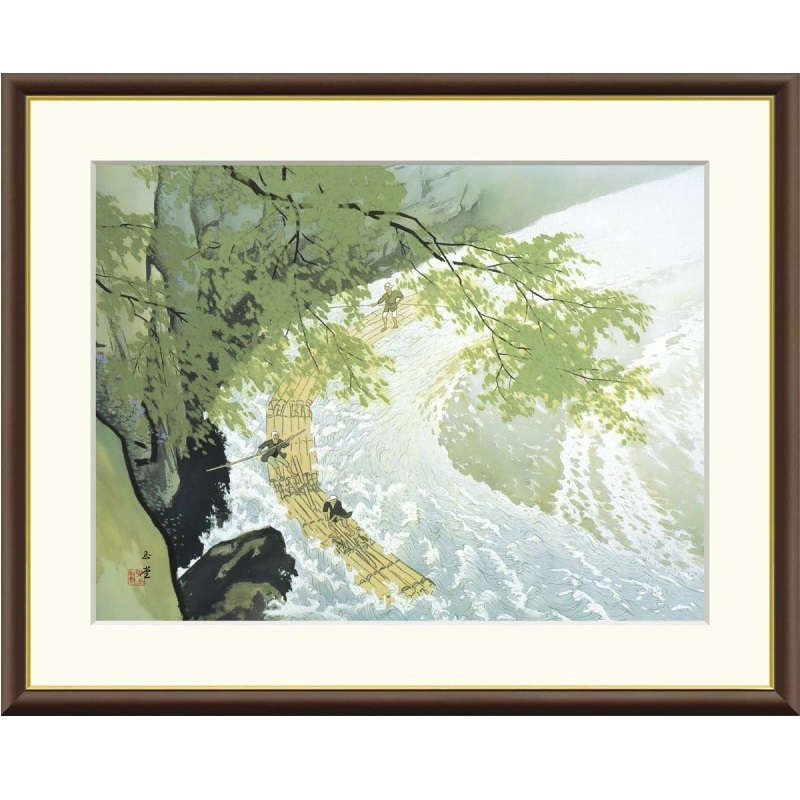 額絵 川合玉堂 筏 f8・f6・f4サイズ 日本の名画シリーズ Gyokudo gk-a5-j2012（p90） （J2-012） （代引き不可） 日本画 インテリア