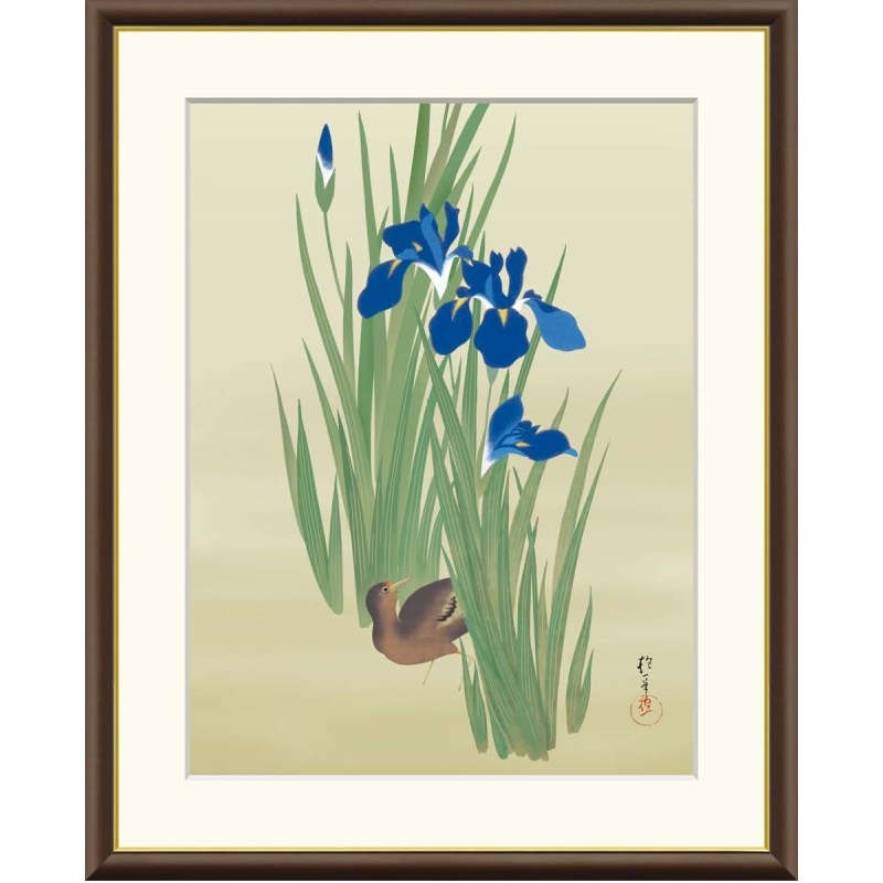 額絵 酒井抱一 燕子花に水鶏図 f8・f6・f4サイズ 日本の名画シリーズ Hoitsu gk-a5-j2082（p104） （J2-082） （代引き不可） 日本画 インテリア｜さくらソレイユ　店